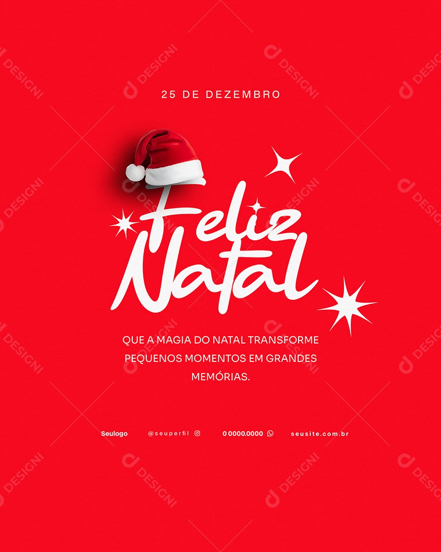 25 de Dezembro Feliz Natal Grandes Memórias Social Media PSD Editável