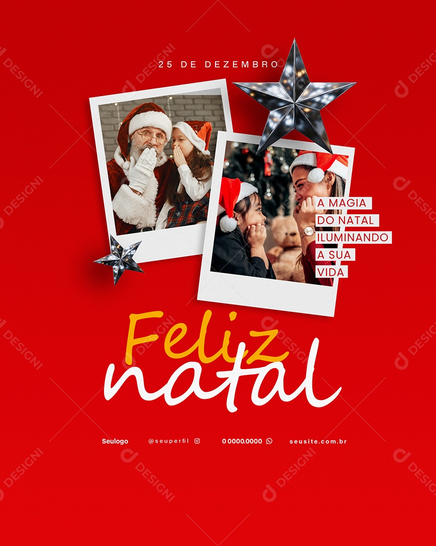 25 de Dezembro Feliz Natal Magia Social Media PSD Editável