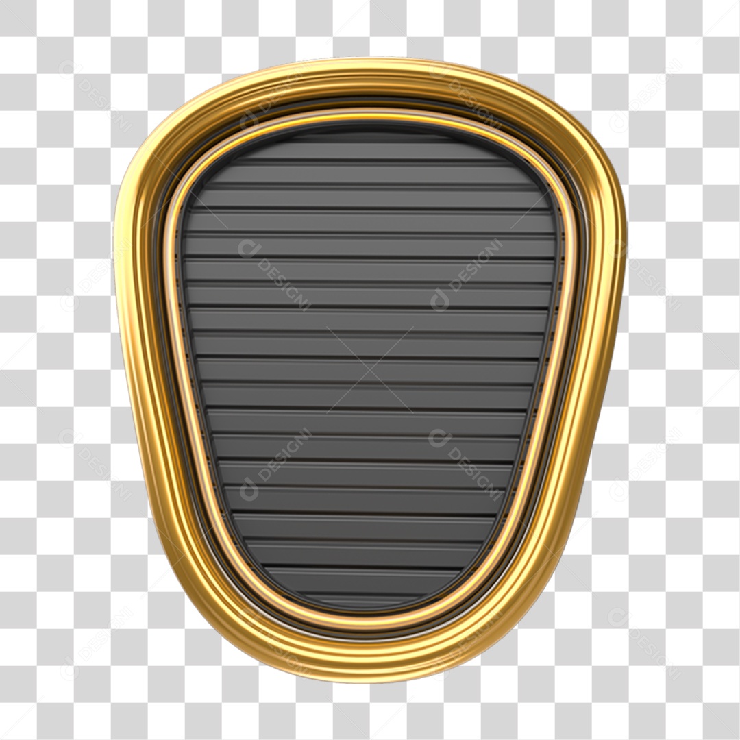 Elemento 3D Placa de Metal PNG Transparente