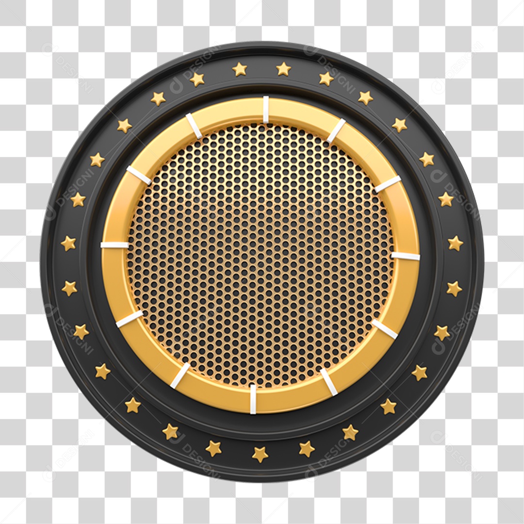 Elemento 3D Placa de Metal PNG Transparente