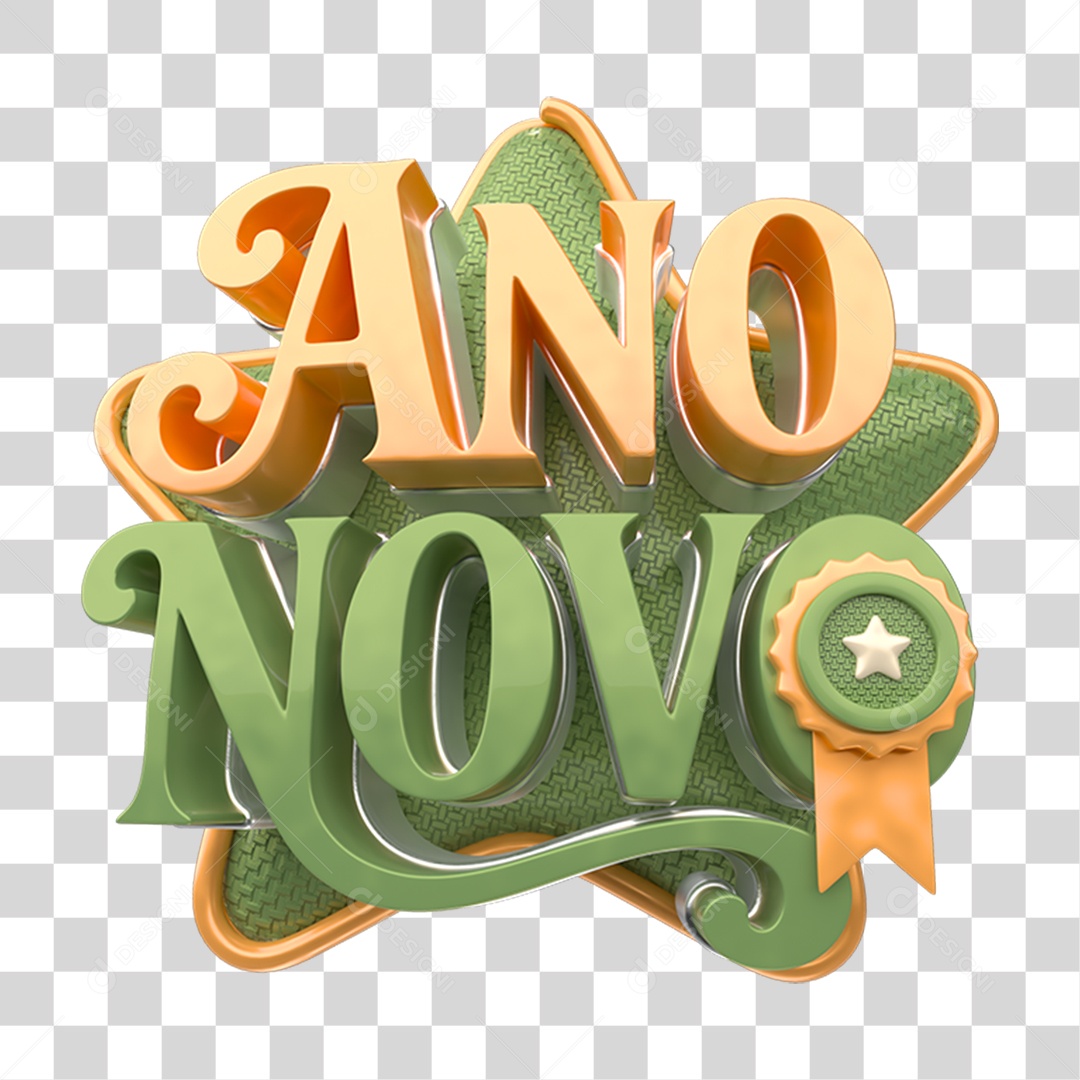 Selo 3D Ano Novo PNG Transparente