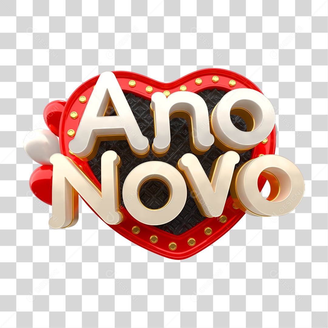 Selo 3D Ano Novo PNG Transparente