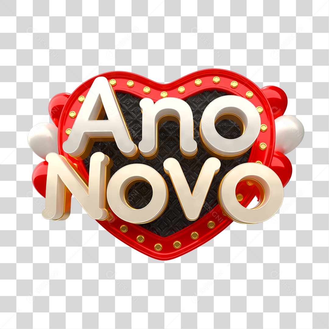 Selo 3D Ano Novo PNG Transparente