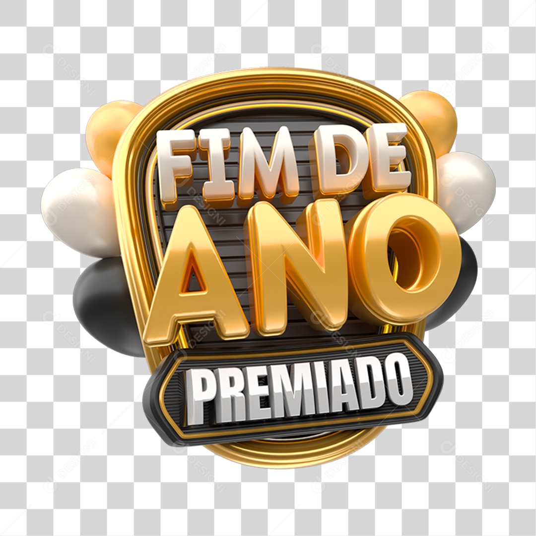 Selo 3D Ano Novo Premiado PNG Transparente