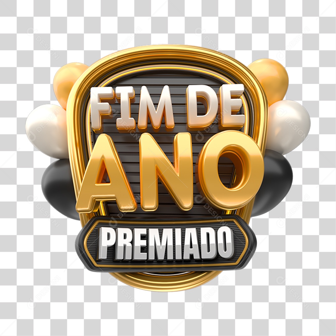 Selo 3D Ano Novo Premiado PNG Transparente