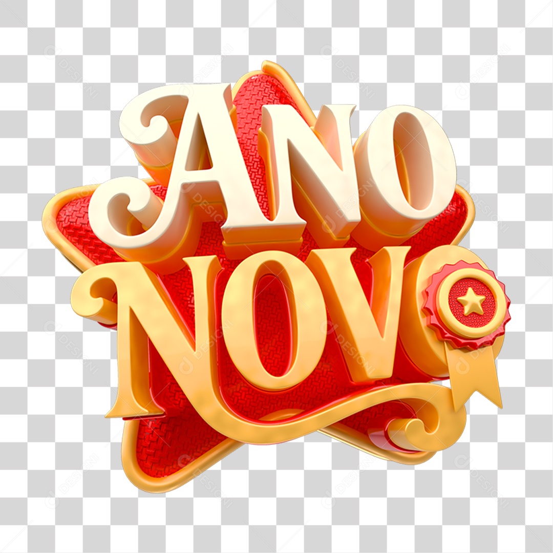 Selo 3D Ano novo PNG Transparente