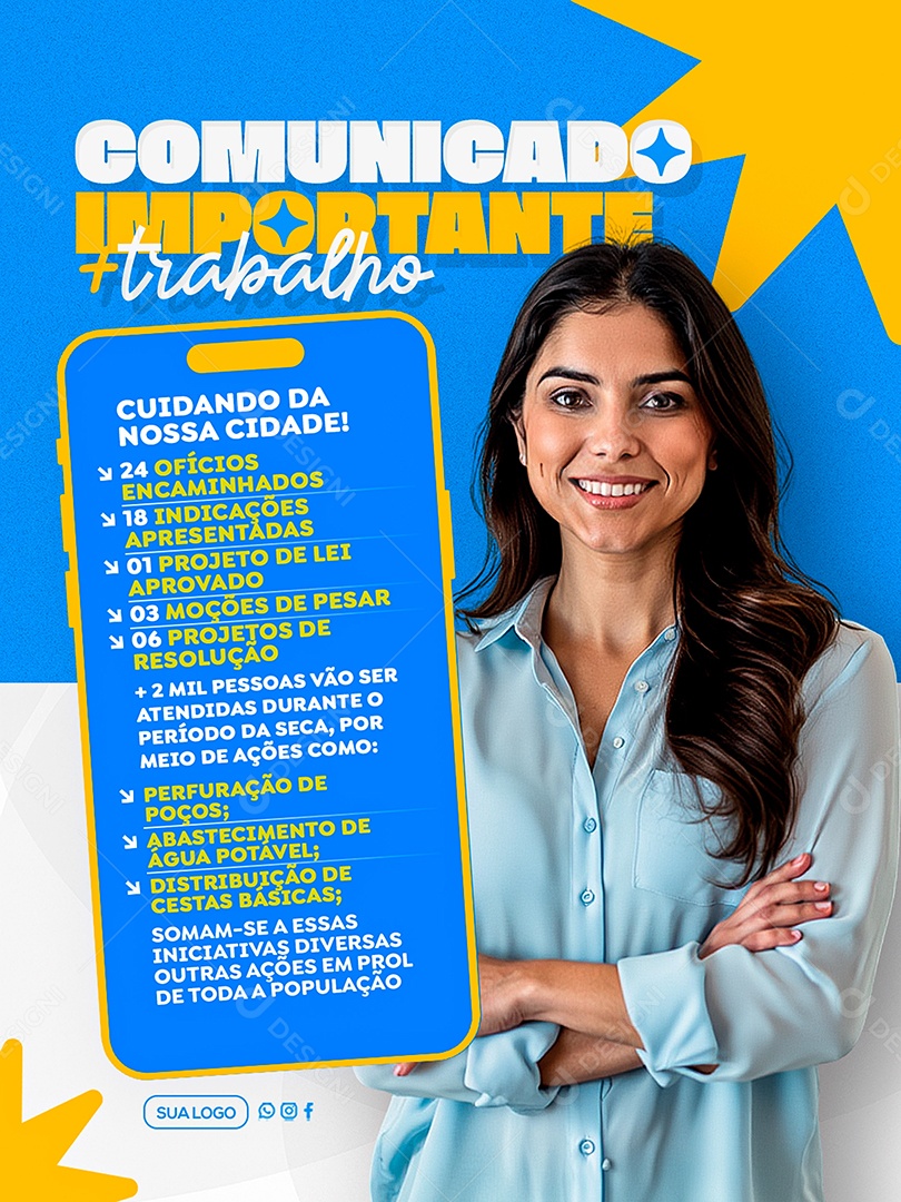 Prefeitura Comunicado Social Media PSD Editável