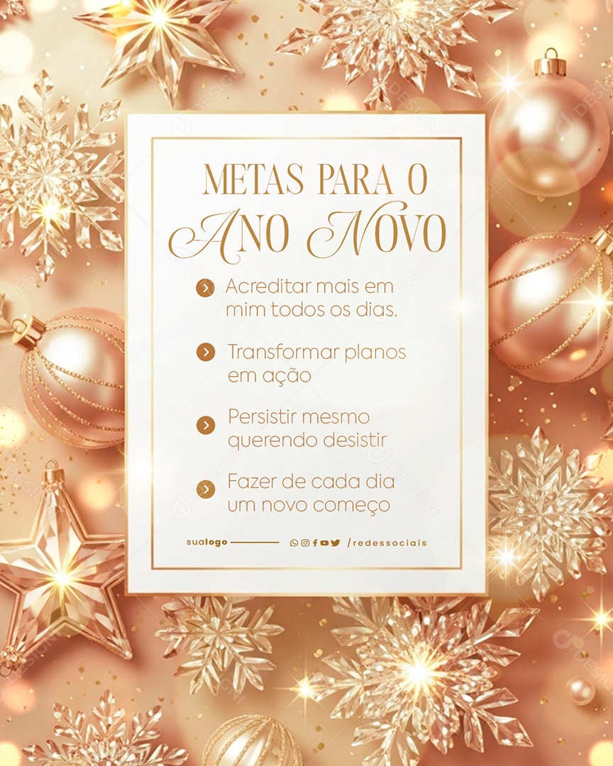 Metas para 2026 Social Media PSD Editável