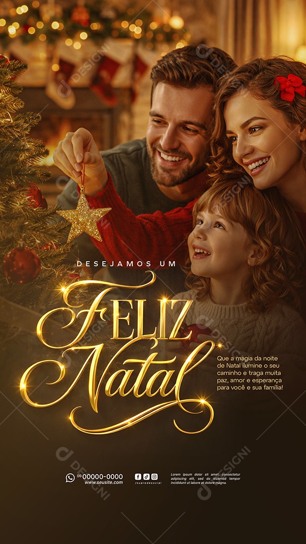 Story Feliz Natal 25 de Dezembro Social Media PSD Editável