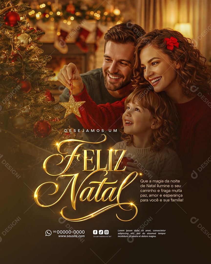 Feliz Natal 25 de Dezembro Social Media PSD Editável