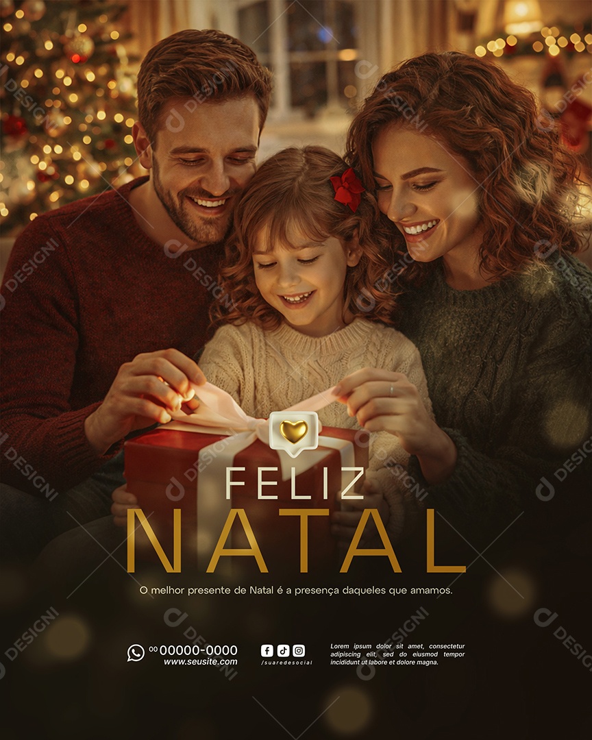 Feliz Natal 25 de Dezembro Social Media PSD Editável