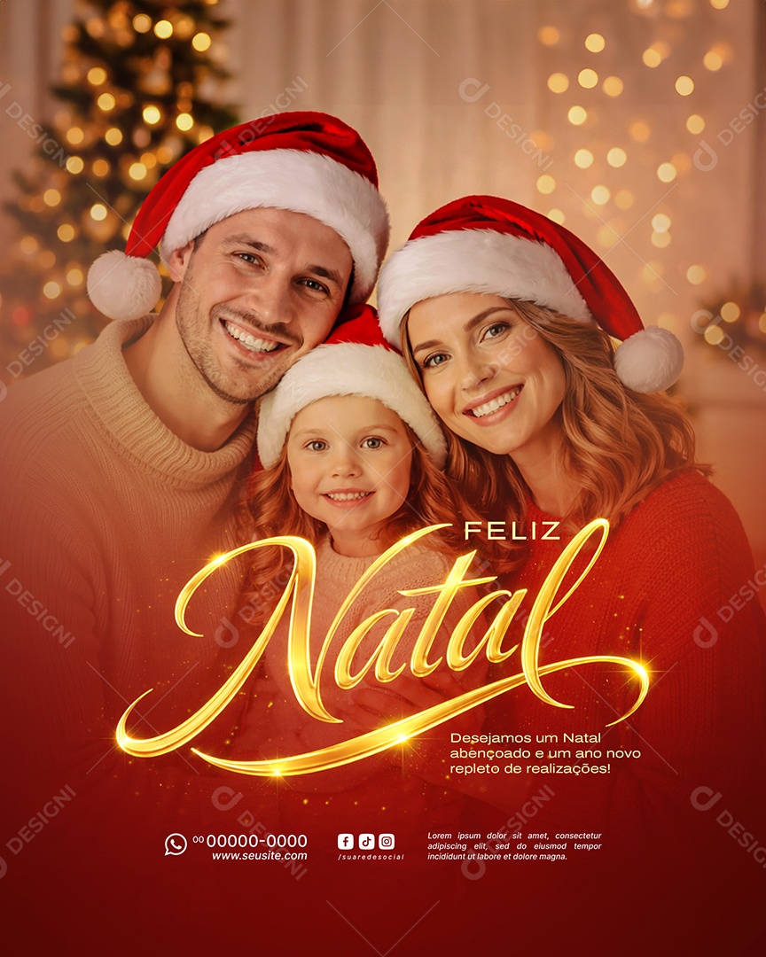 Feliz Natal 25 de Dezembro Social Media PSD Editável