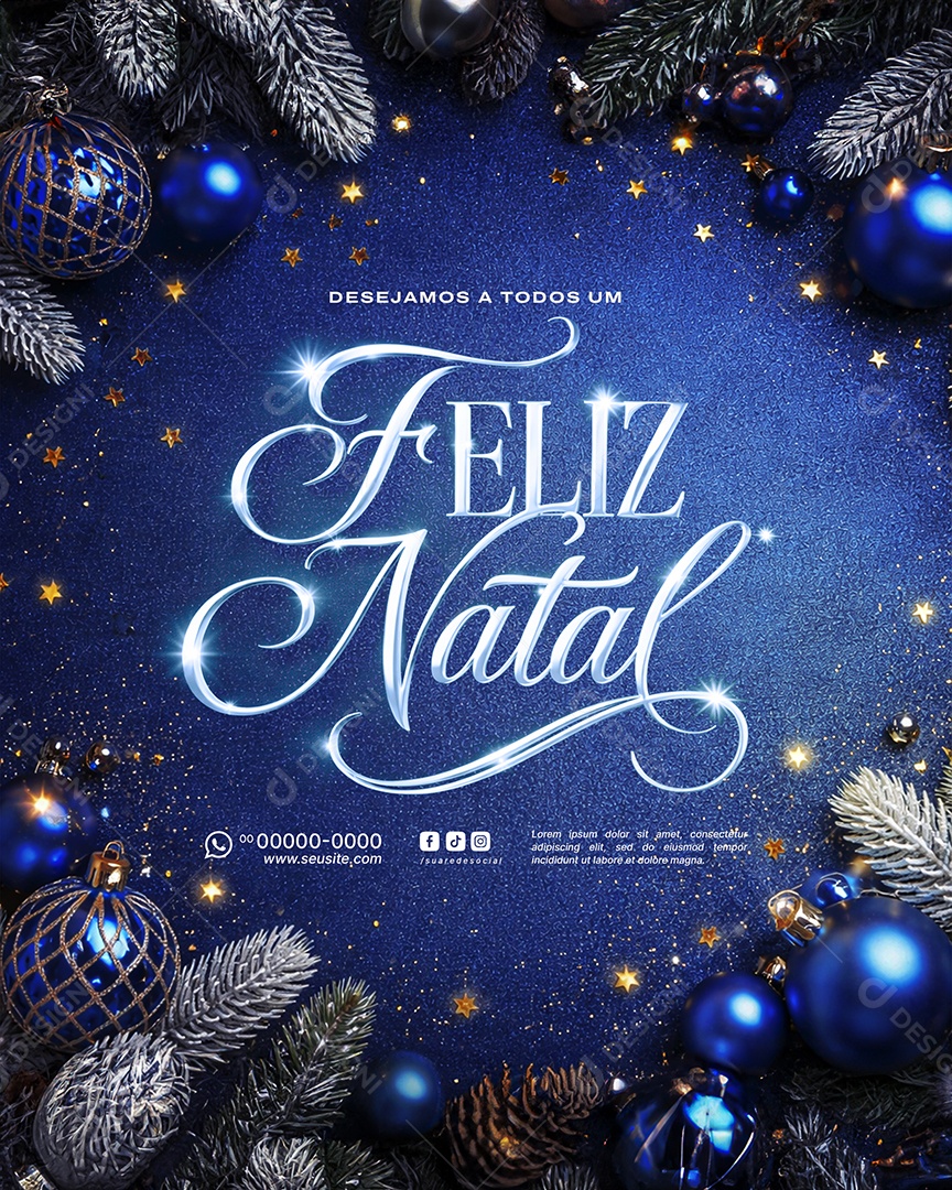 Feliz Natal 25 de Dezembro Social Media PSD Editável
