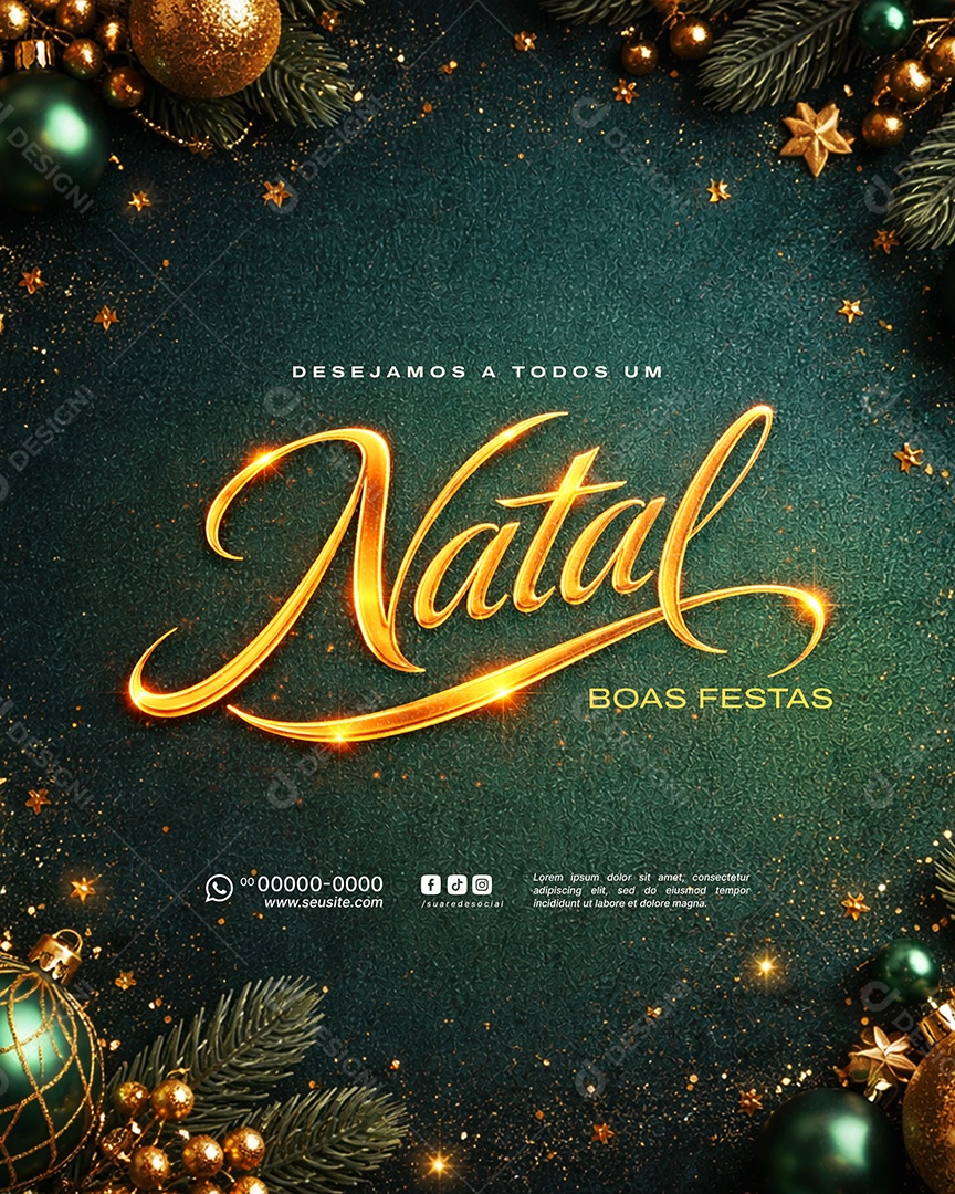 Feliz Natal 25 de Dezembro Social Media PSD Editável