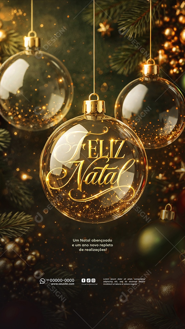 Story Feliz Natal 25 de Dezembro Social Media PSD Editável