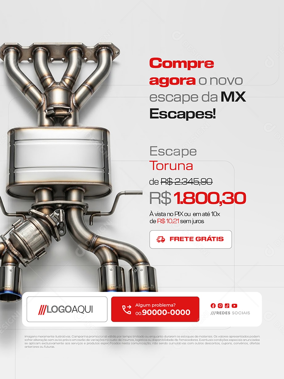 Escapamentos Esportivos Compre Agora Social Media PSD Editável