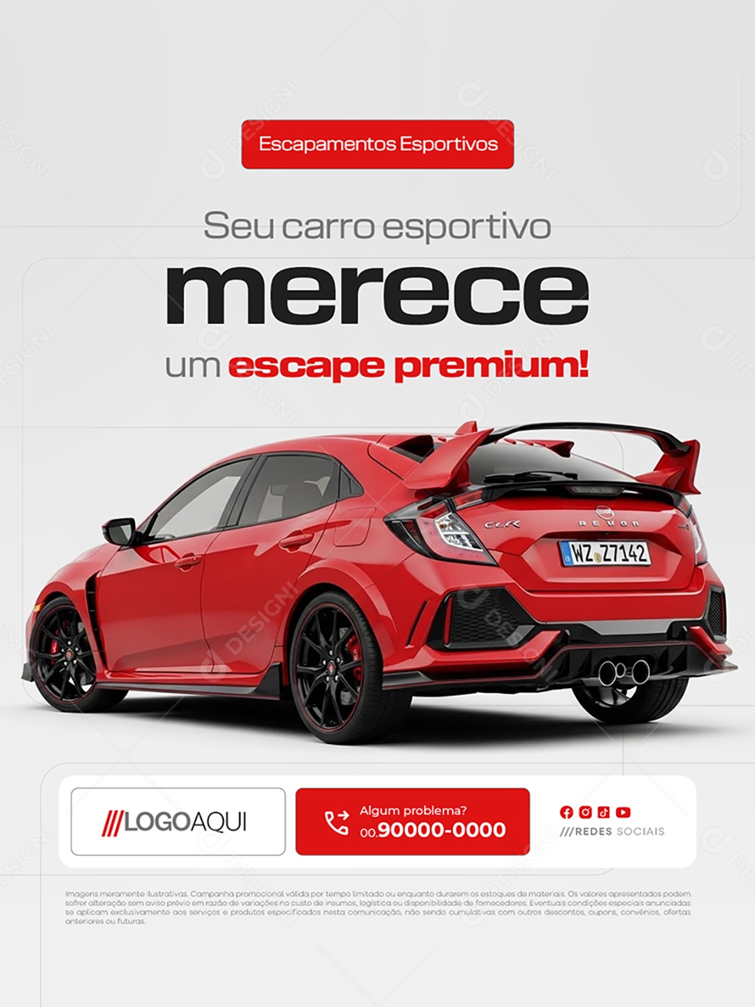 Escapamentos Esportivos Escape Premium! Social Media PSD Editável