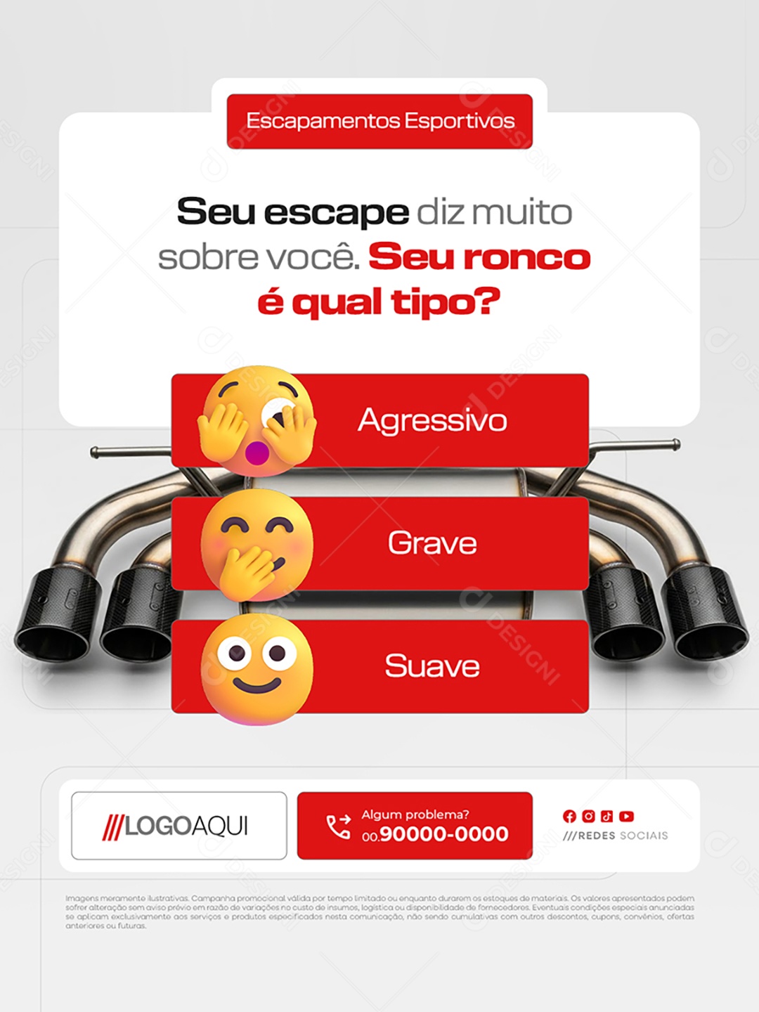 Escapamentos Esportivos Seu Escape Diz Muito Sobre Voçê Social Media PSD Editável