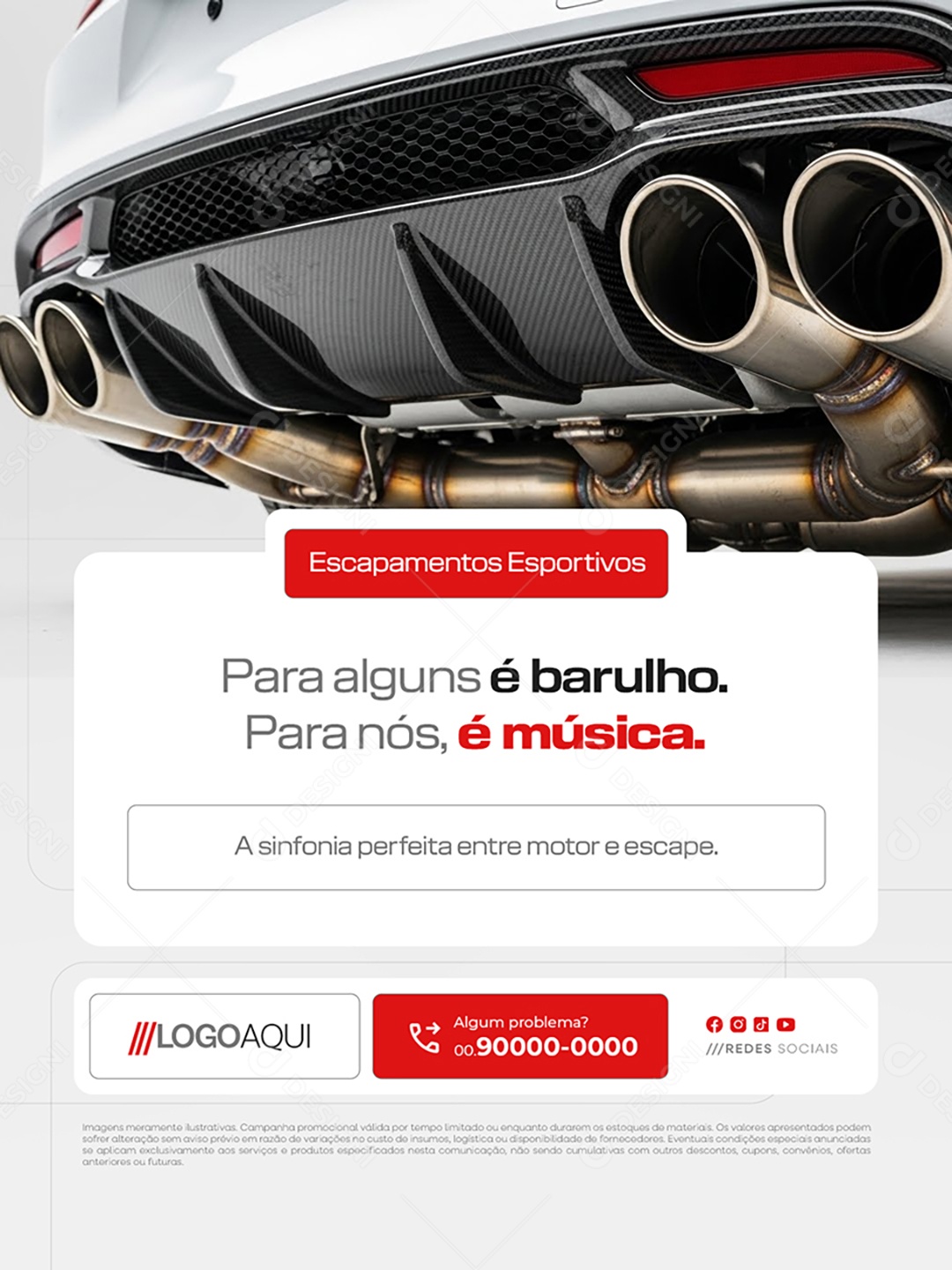 Escapamentos Esportivos Para Alguns É Barulho Social Media PSD Editável