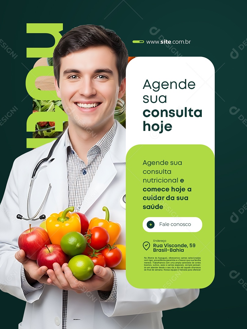 Nutricionista Agende sua Consulta Social Media PSD Editável