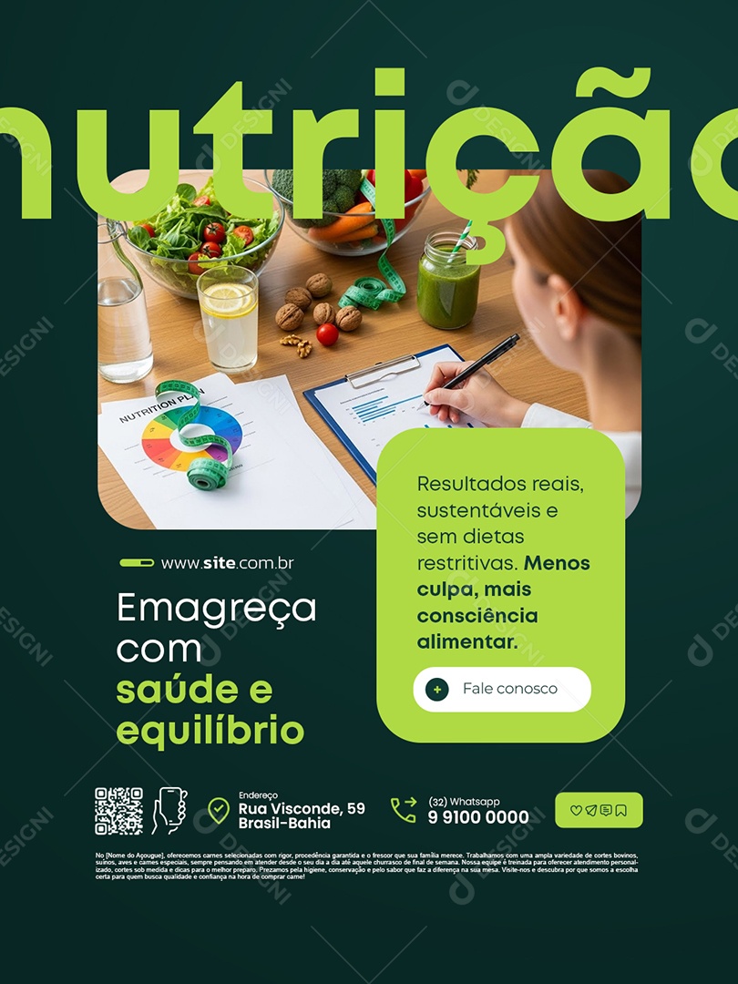 Nutricionista Emagreça com Saúde Social Media PSD Editável