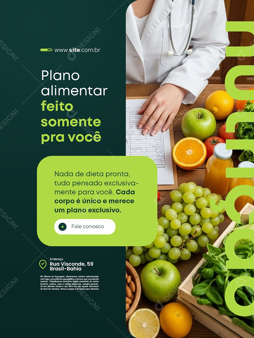 Nutricionista Plano Alimentar Social Media PSD Editável