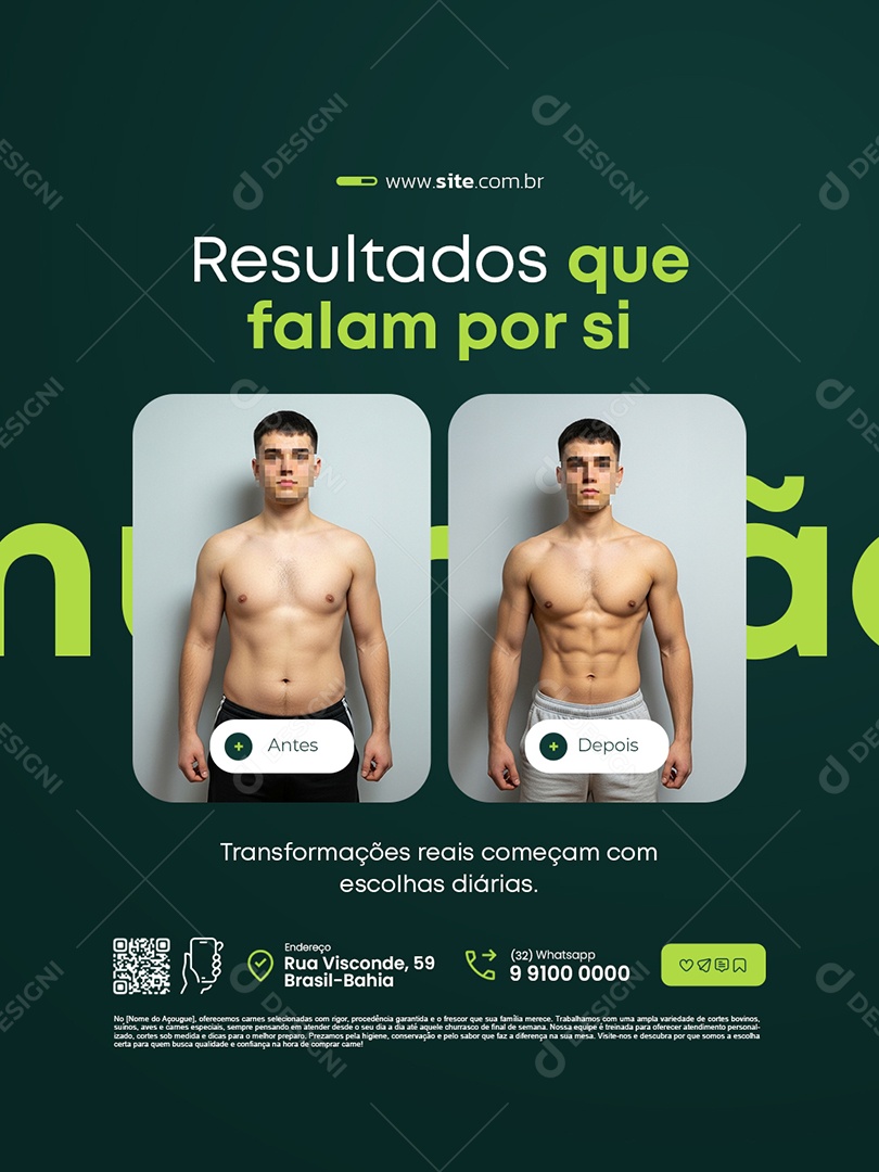 Nutricionista Resultados que Falam por si Social Media PSD Editável