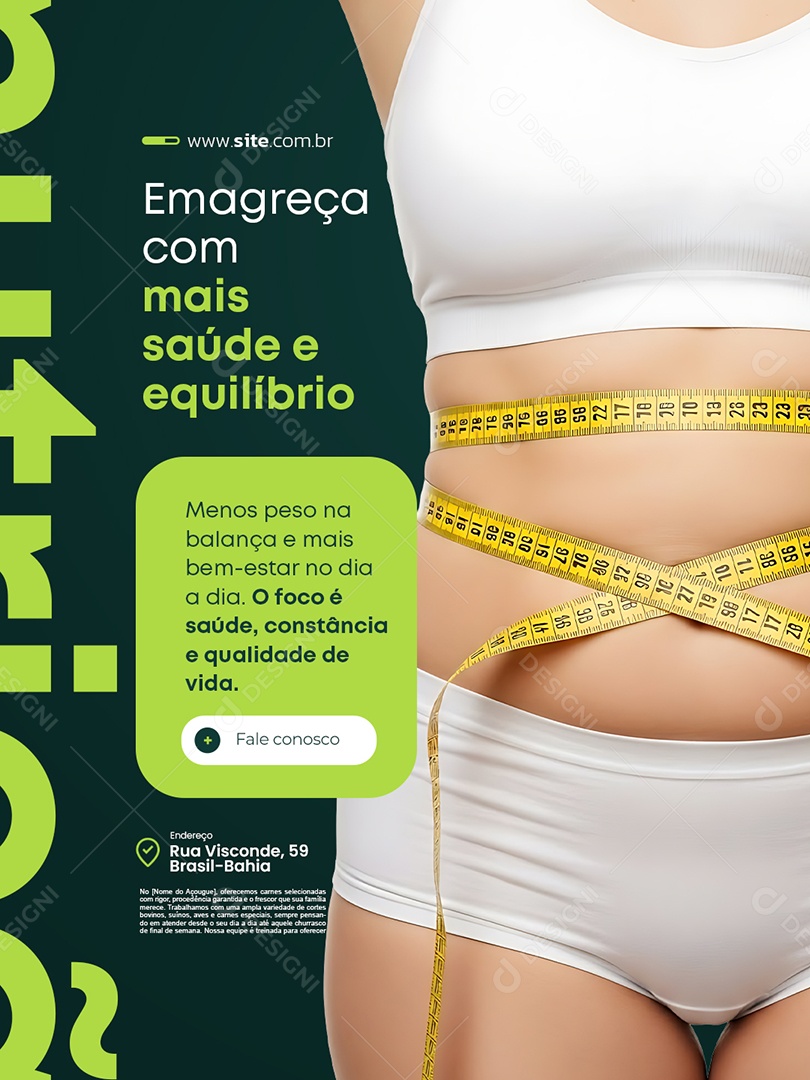 Nutricionista Emagreça com mais Saúde Social Media PSD Editável