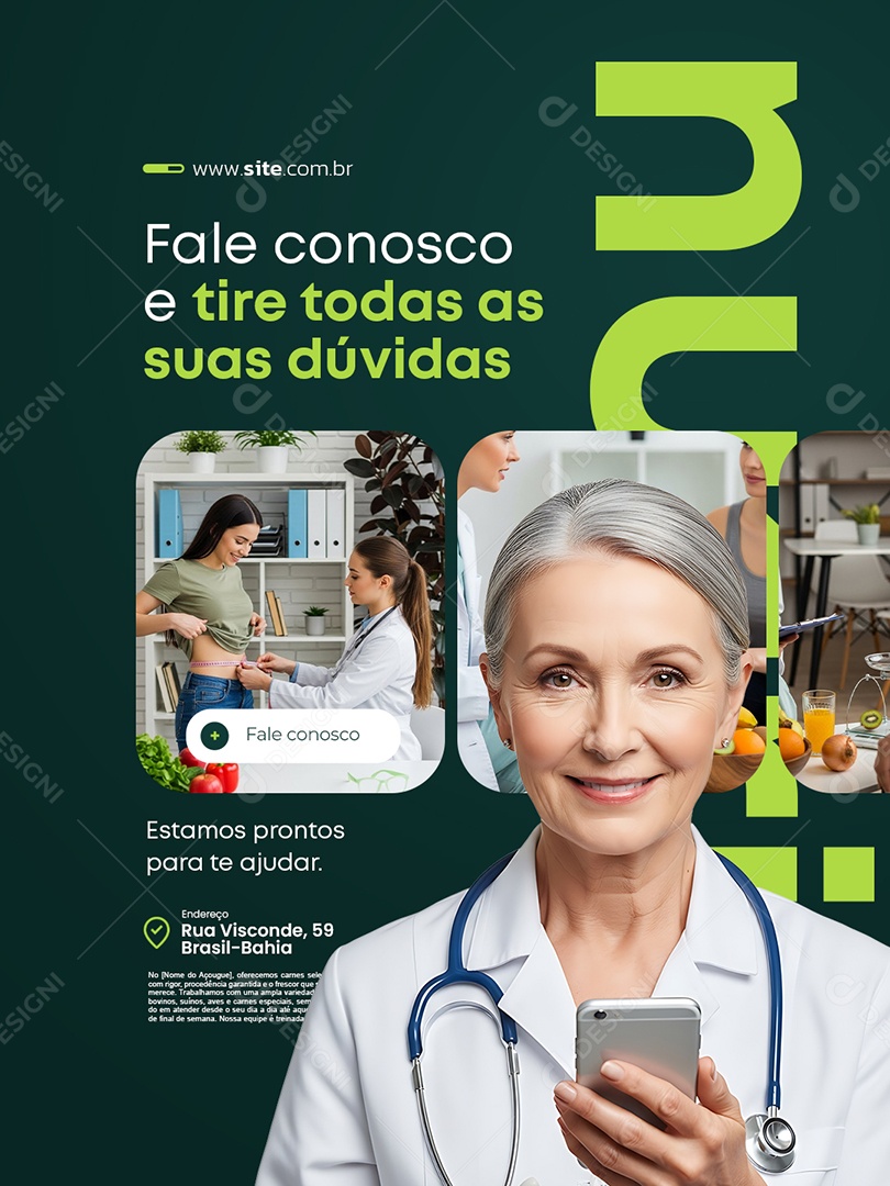 Nutricionista Fale Conosco Social Media PSD Editável