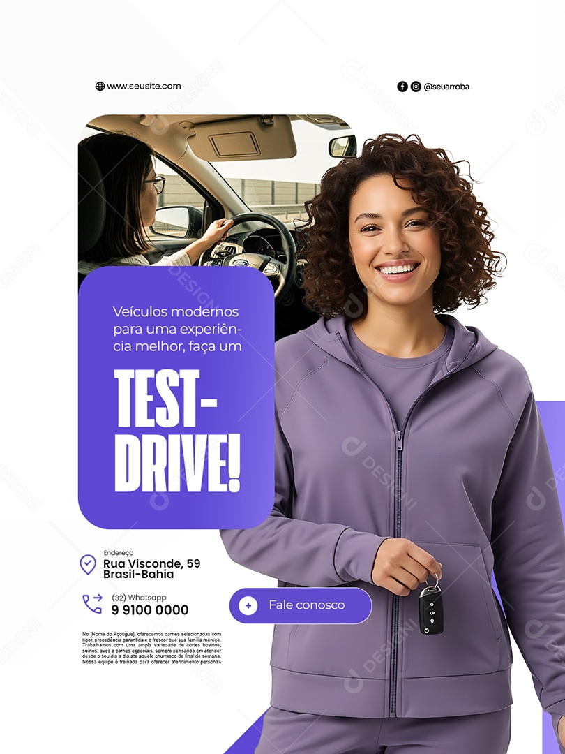 Locação de Carros Test Drive Social Media PSD Editável
