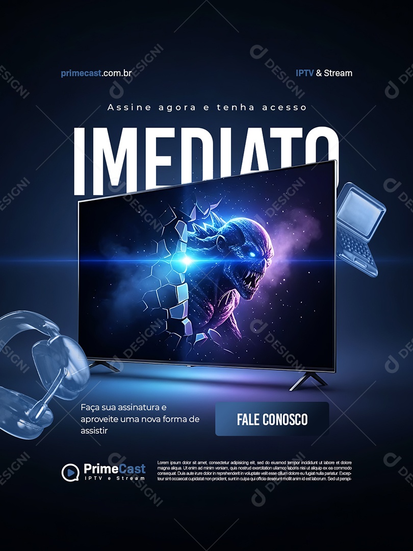 IPTV Assine Agora e Tenha Acesso Social Media PSD Editável