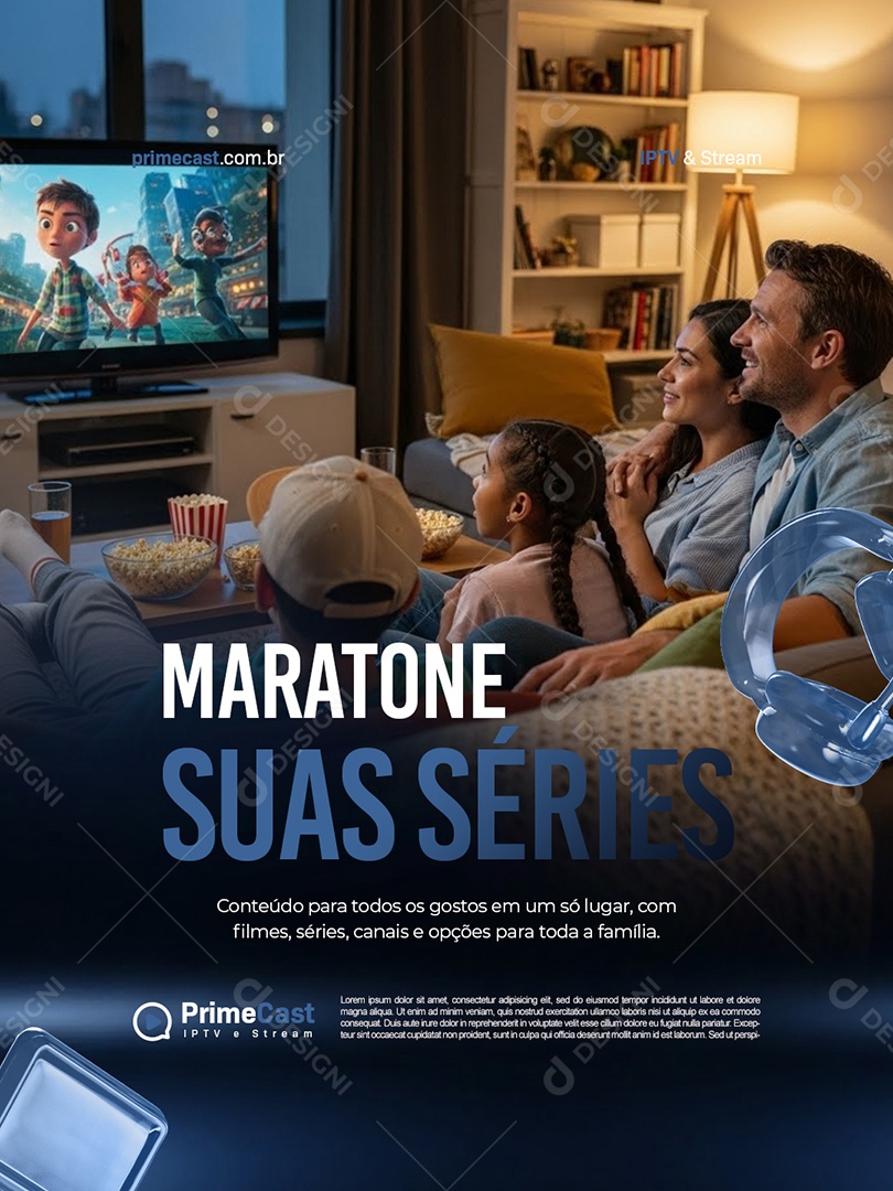 IPTV Maratone Suas Férias Social Media PSD Editável