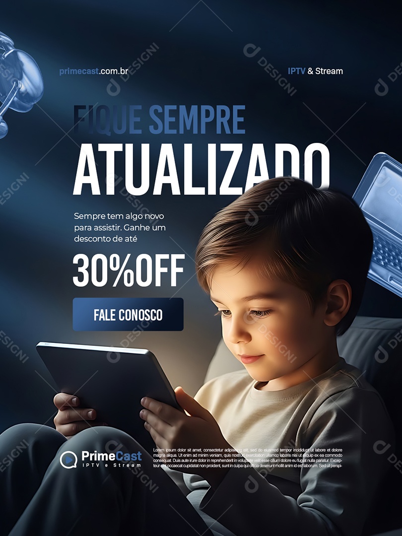 IPTV Fique Sempre Atualizado Social Media PSD Editável