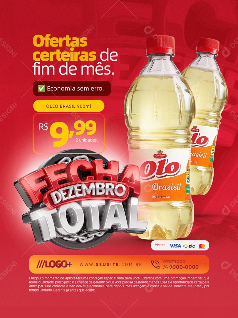 Fecha Dezembro Total Supermercado Social Media PSD Editável