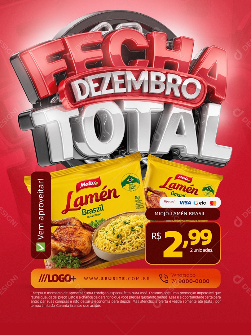 Fecha Dezembro Total Supermercado Social Media PSD Editável
