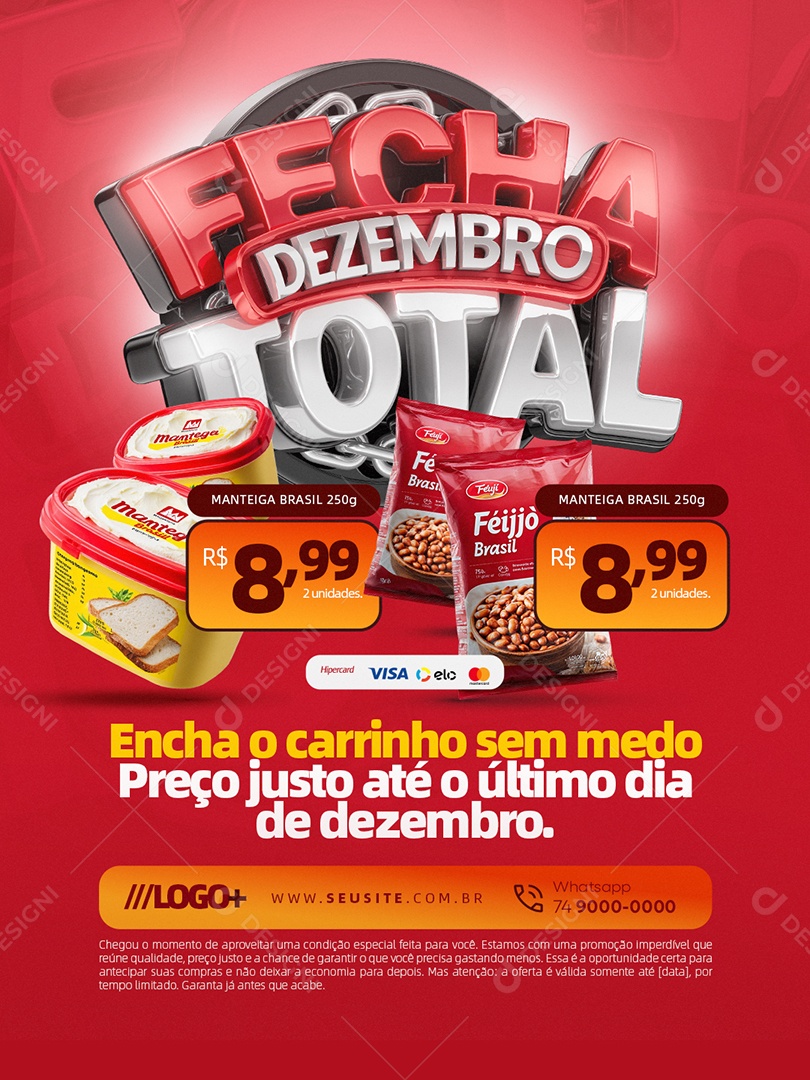 Fecha Dezembro Total Supermercado Social Media PSD Editável