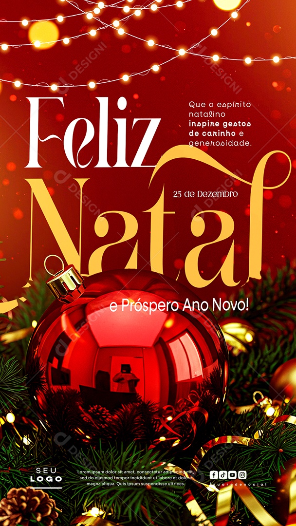 Feliz Natal 25 de Dezembro Inspire Gestos Story Social Media PSD Editável