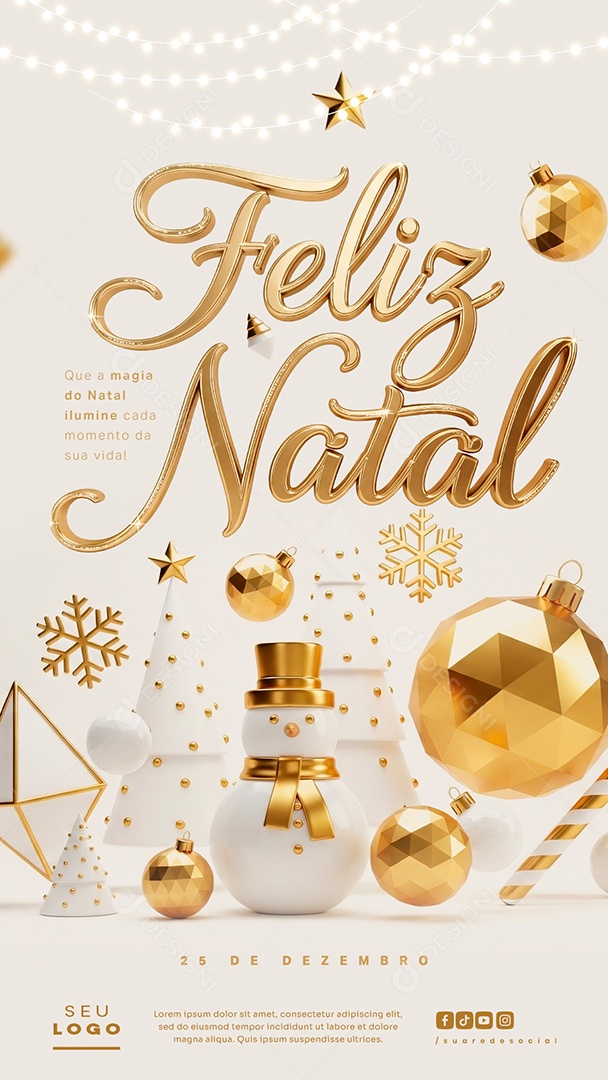 Feliz Natal 25 de Dezembro Magia Story Social Media PSD Editável