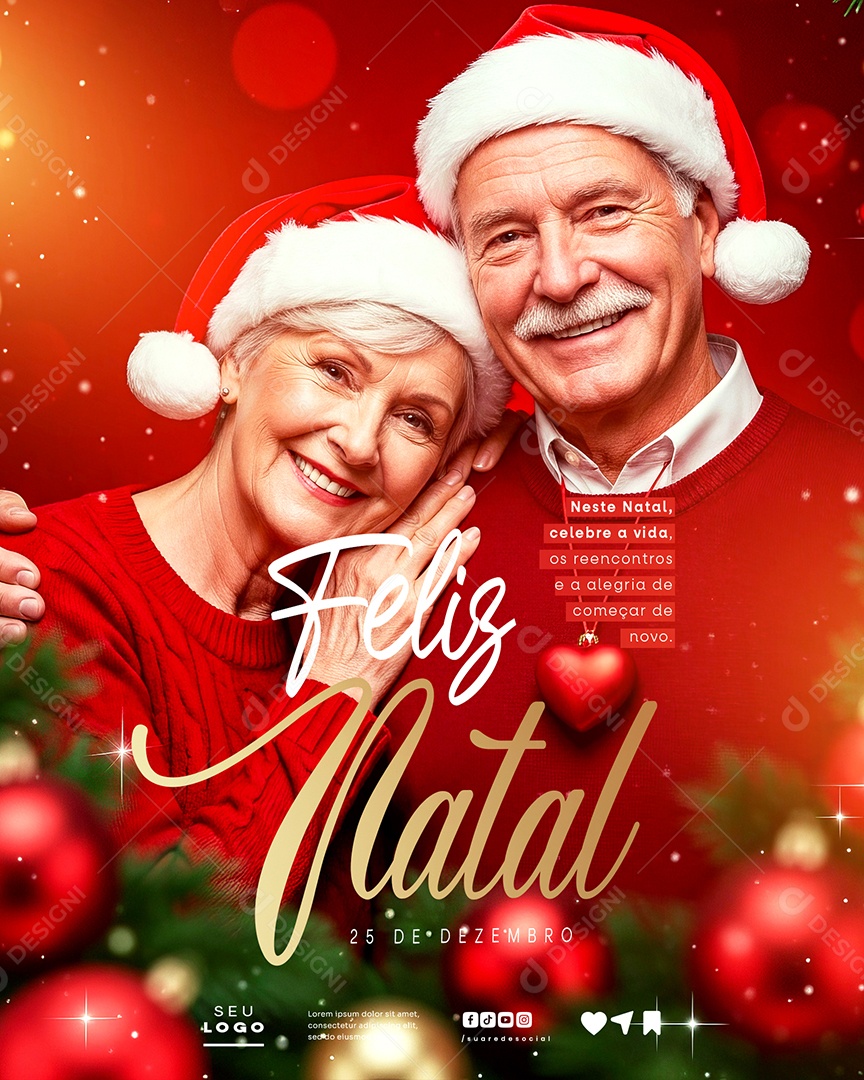 Feliz Natal 25 de Dezembro Neste Natal Social Media PSD Editável