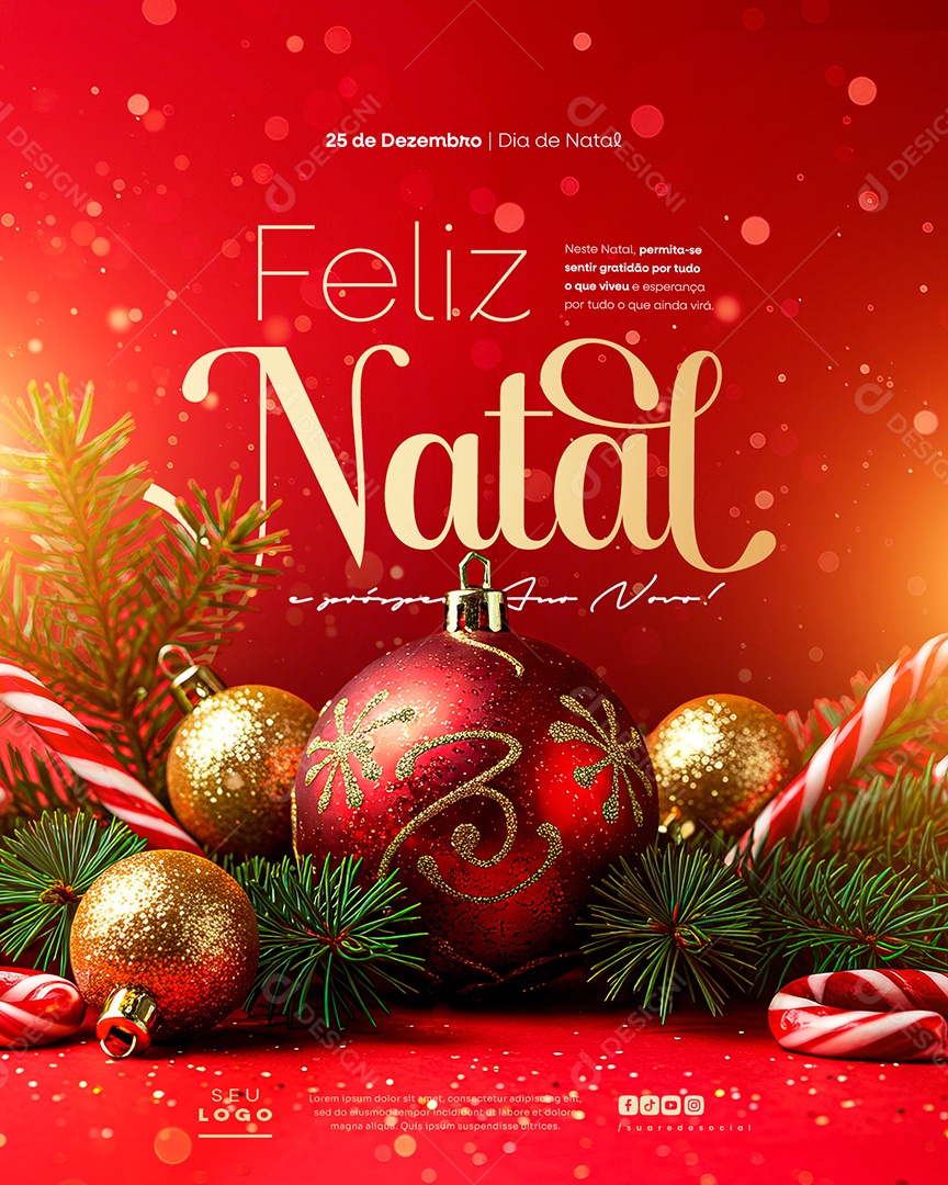 Feliz Natal 25 de Dezembro Por Tudo Social Media PSD Editável