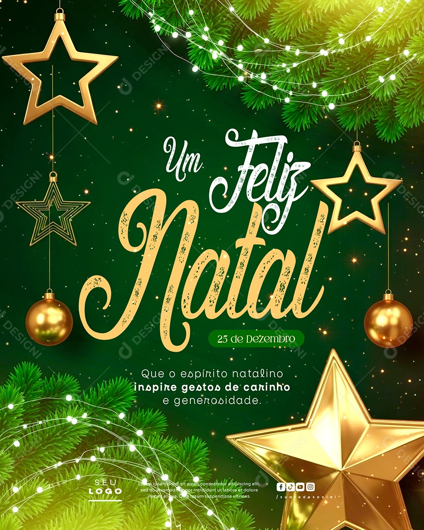 Feliz Natal 25 de Dezembro Próspero Ano Novo Gesteos de Carinho Social Media PSD Editável