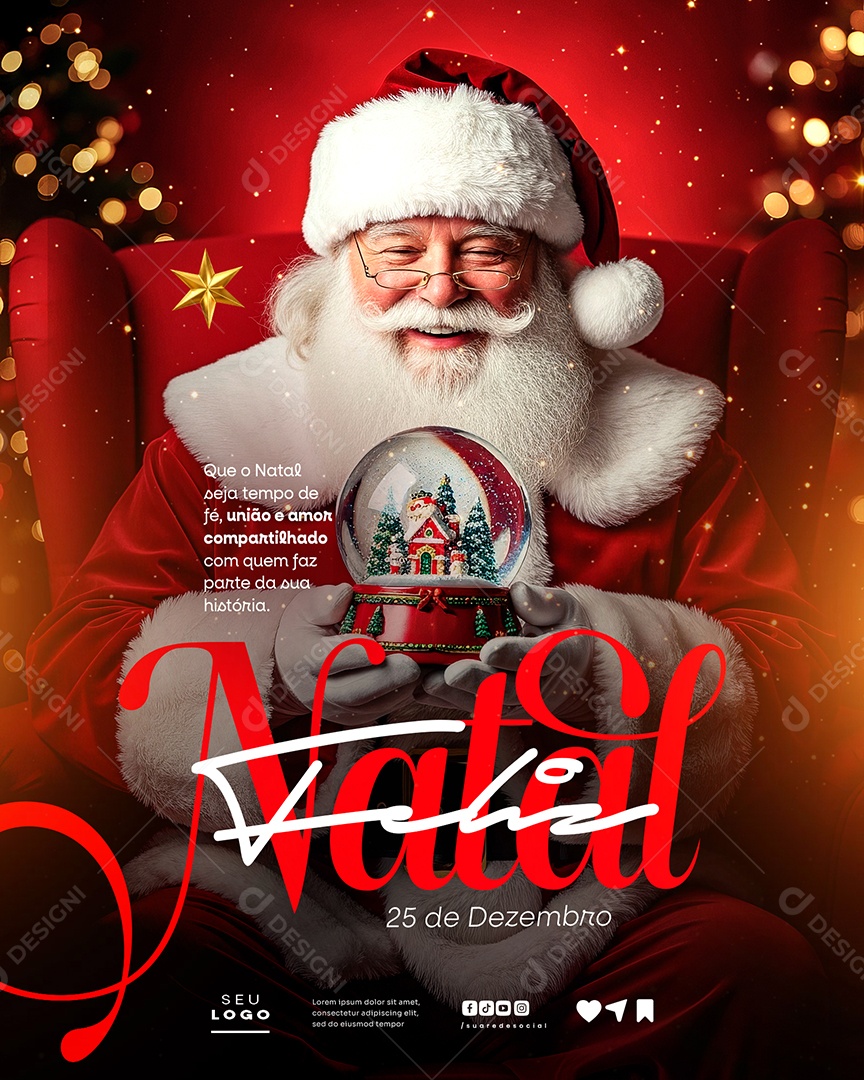 Feliz Natal 25 de Dezembro Que o Natal Social Media PSD Editável
