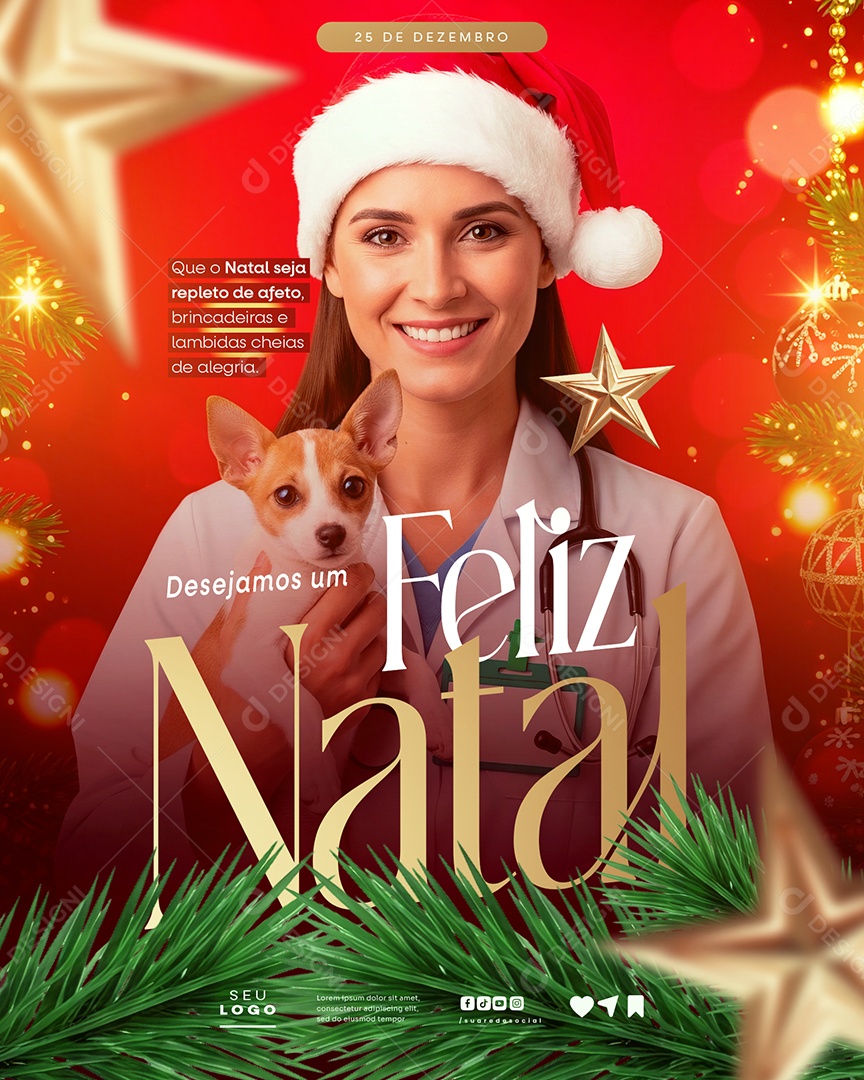 Feliz Natal 25 de Dezembro Repelto de Afeto Social Media PSD Editável