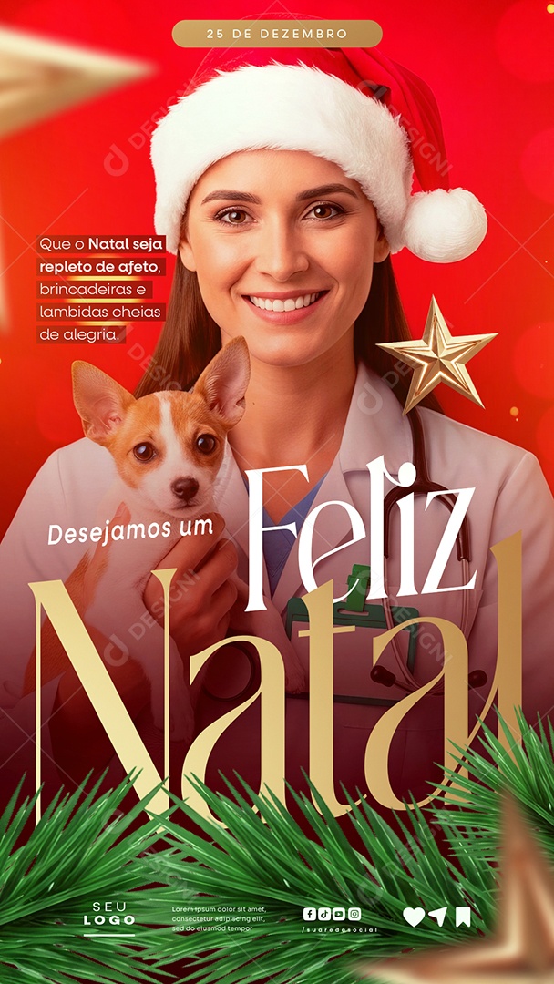 Feliz Natal 25 de Dezembro Repelto de Afeto Story Social Media PSD Editável