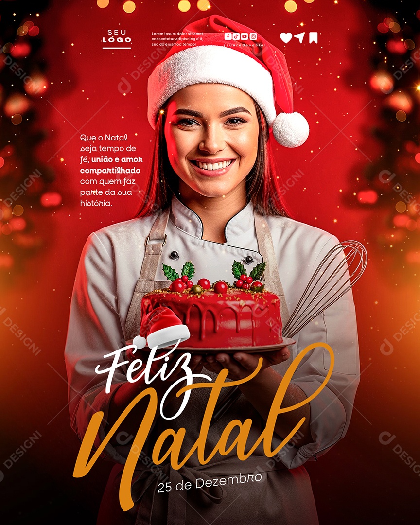 Feliz Natal 25 de Dezembro União e Amor Social Media PSD Editável