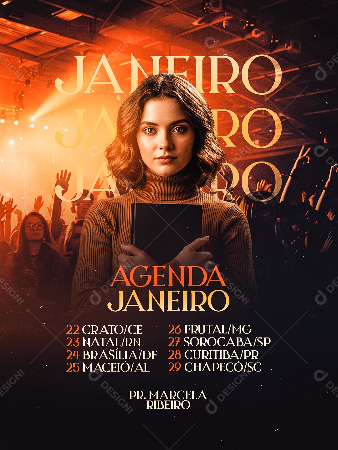 Social Media Gospel Agenda Janeiro PSD Editável