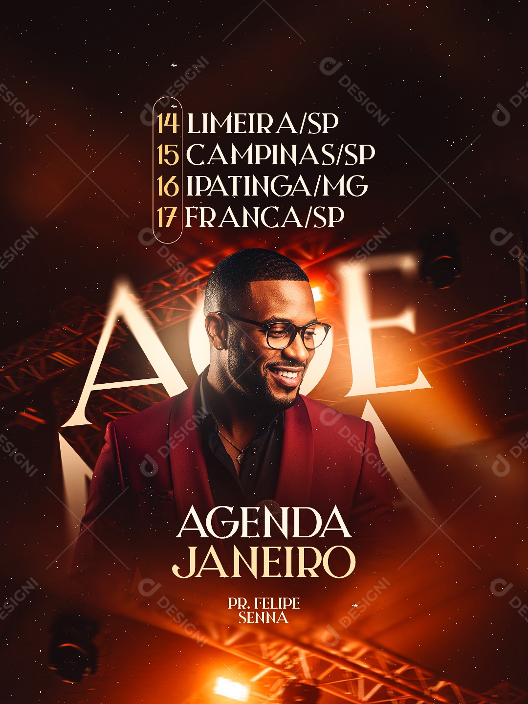 Social Media Gospel Agenda Janeiro PSD Editável