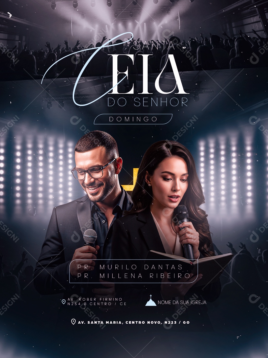 Social Media Gospel Domingo Ceia do Senhor Igreja PSD Editável