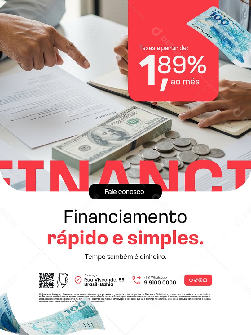 Financiadora Financiamento Rápido e Simples Social Media PSD Editável