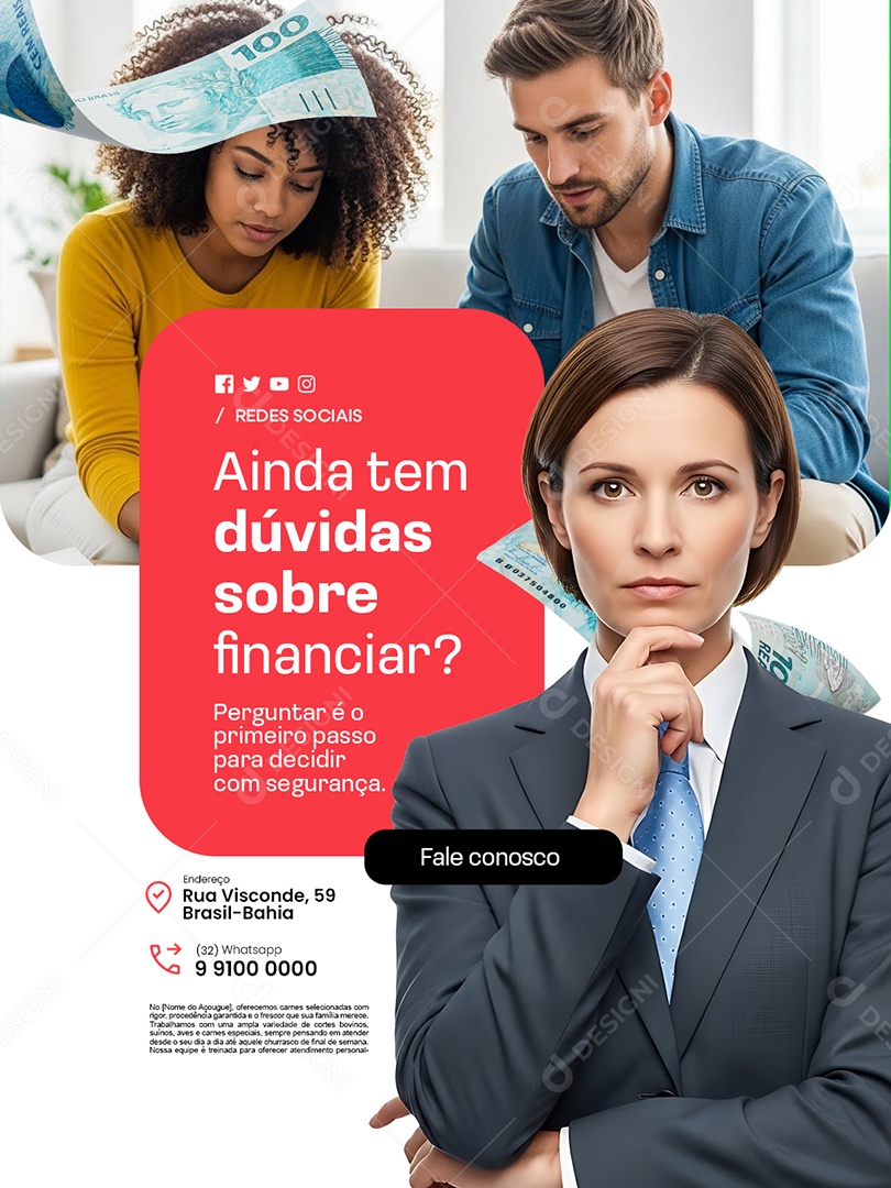 Financiadora Ainda Tem Duvidas Social Media PSD Editável